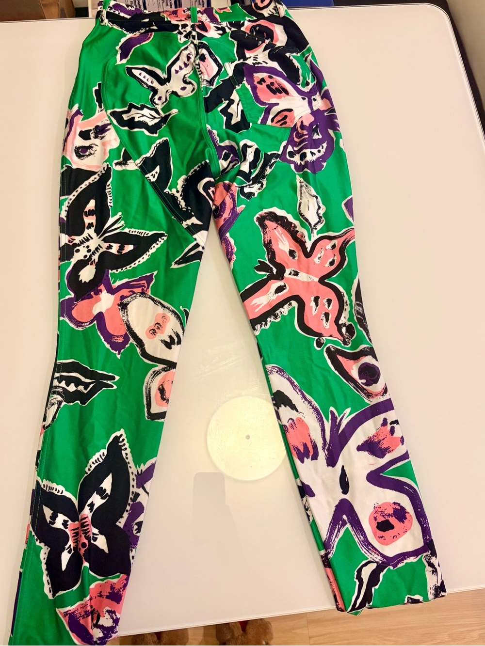 AREA Green Butterly Printed Legging Size Small
